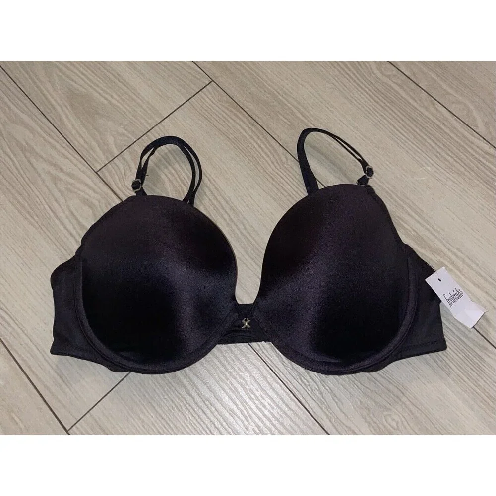 Fredericks of Hollywood Exxtreme Bra Lined Underwire Womens 36B Black New Nwt - Picture 2 of 7